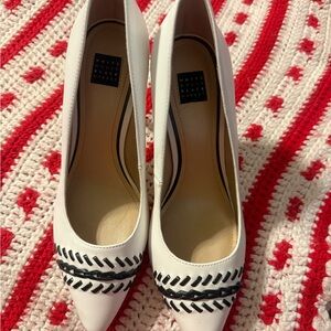 White House Black Market White and Black Heels